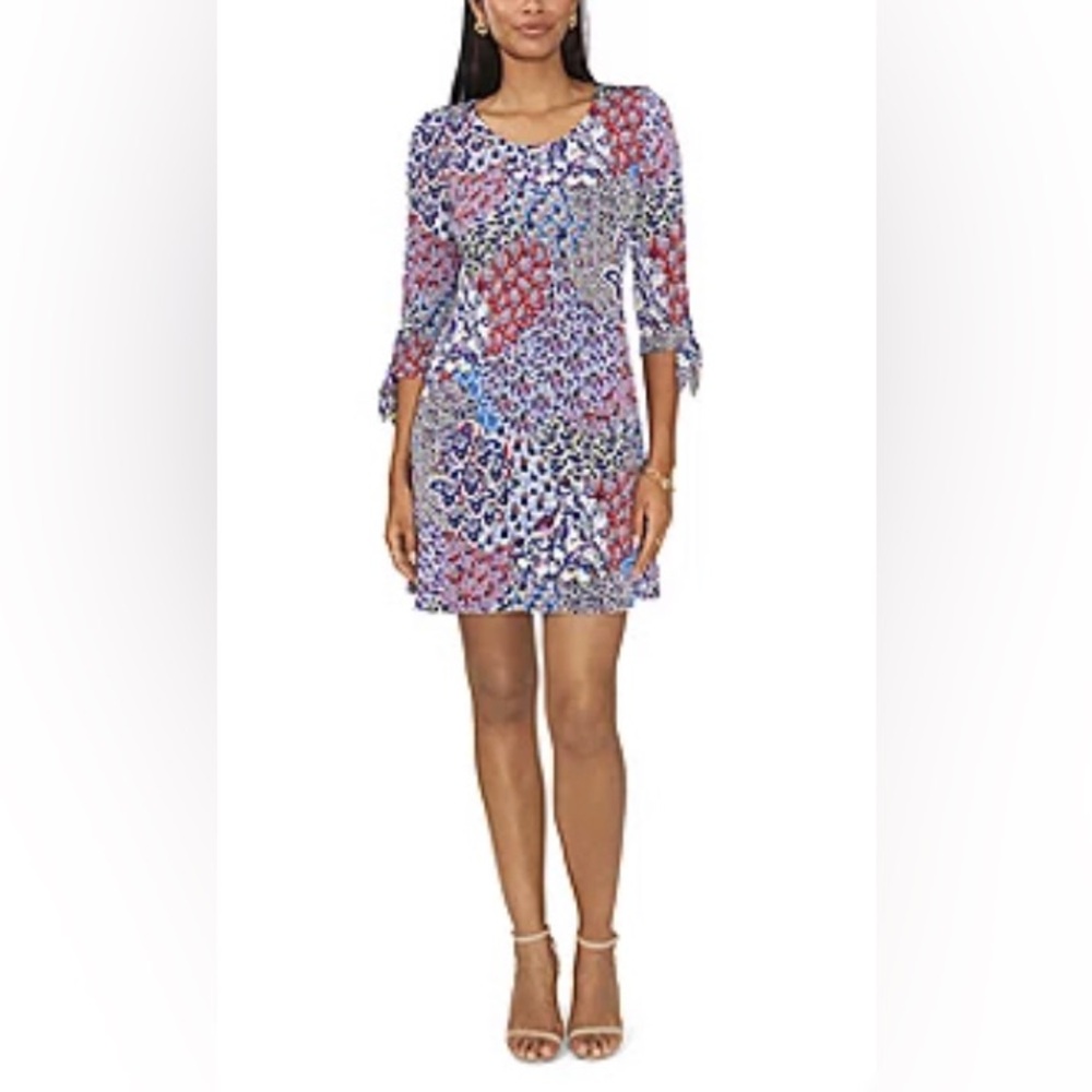 NEW MSK 3/4 Sleeve Abstract Shift Dress PXL‎